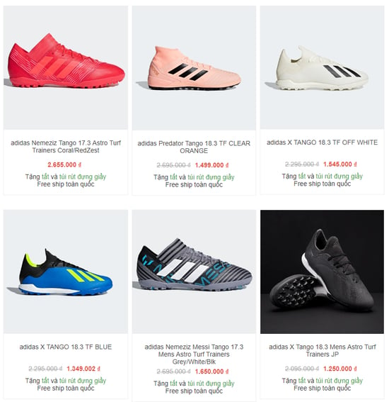 Shop giày đá bóng Adidas uy tín tại Hà Nội