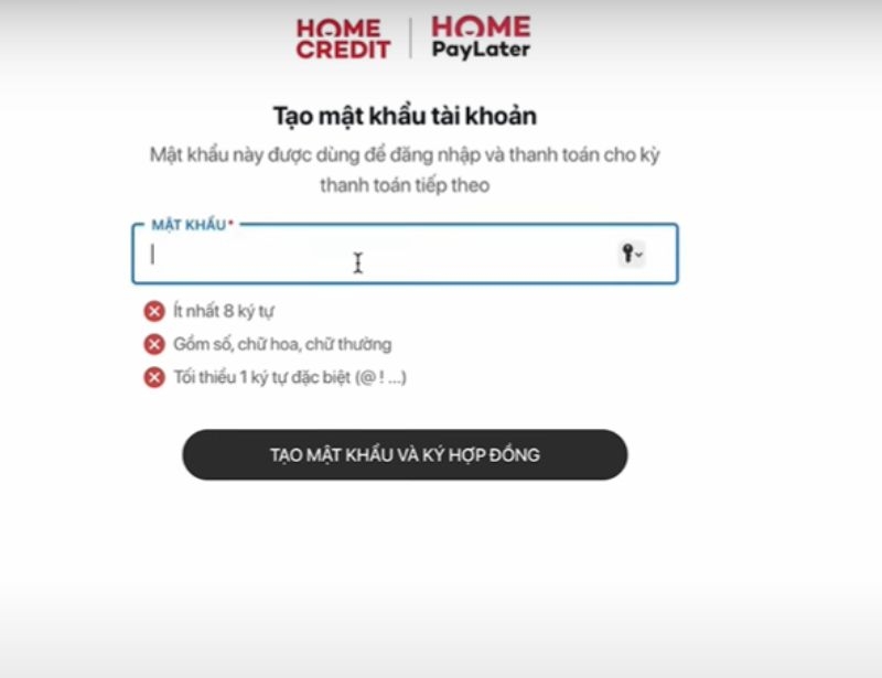 Tạo mật khẩu tài khoản